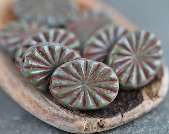 10 Rustic Picasso Blue  Starburst Beads 18x12mm  Czech Glass Beads For Jewelry Making  Picasso Beads