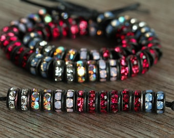 28 STRASS RONDELLE MIX 5mm Tschechische Messing Komponenten zur Schmuckherstellung geschwärzte Messing Kristall Spacer Perles Perlen