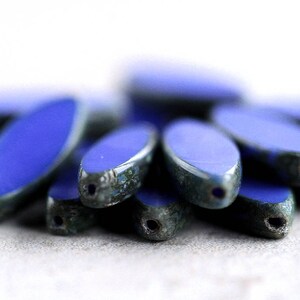 12 Picasso Opaque Lapis Spindle Beads 18x7mm DIY Czech Glass Beads Jewelry Making Spindle Table Cut Beads Perles Perlen Чешские Бусины 捷克玻璃珠 image 2