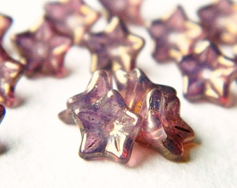 50 Pastel Bronzed Lilac Glass Trumpet Flower Beads 8x5mm Perles Perlen Perline Czech Glass Beads for Jewelry