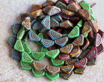 50 Tribal Rustic Picasso TRIANGULAR Bead Mix2 12x7mm DIY Czech Glass Beads For Jewelry Making Glass Triangular Beads Perles Perlen Perline