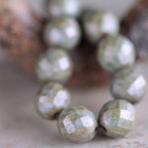 20 Mottled Sage Picasso ROUND Beads 12mm DIY Czech Glass Beads For Jewelry Making Fire Polished Large Beads Perlen Perles Perline  チェコガラスビーズ