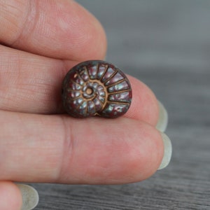10 Copper Washed Picasso Opaque Red Glass Large Glass Fossil Beads 17x13mm Czech Glass Beads for Jewelry Making Perlen Perles image 7