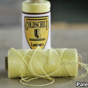 1 spool Natural LINEN THREAD No:50 Pale Yellow  Goldschild Non-waxed  Thread  Natural Linen Yarn