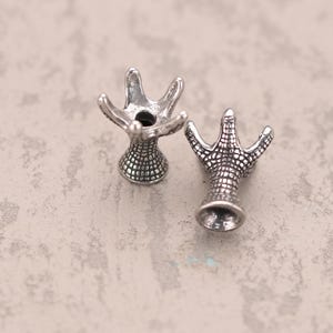 Stainless Steel Claw Charm: Textured Punk Viking Bead Pendant