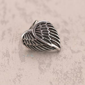 1pc Stainless Steel Angel Wings Heart Charm – Memorial Pendant for DIY Spiritual Jewelry, Guardian Angel Necklace, Sympathy Gift Making