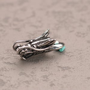 Silver Stainless Steel Dragon Charm Bead | Intricate Craft Bead for DIY Jewelry Making, Suitable for Bracelets and Necklaces