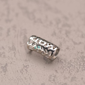 Zylindrische Edelstahlperlen mit texturiertem Grübchen-Design | Silber Schmuck machen Lieferungen | Punk Anhänger Großhandel Zubehör für DIY