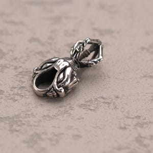 Silver Stainless Steel Vintage Dragon Claw Pendant Bead | Ornate 3D with Scales and Hollow Details, for Unique Jewelry and Craft Projects
