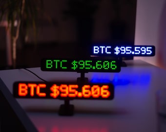 Bitcoin Kryptowahrung Live-Preis-Tracker Schreibtischanzeige Echtzeitgeschenk für Krypto-Händler
