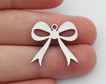 6 piezas de dijes de lazo de acero inoxidable, dijes de lazo de cinta, dijes de acero para aretes, dijes de lazo anudado, suministros para hacer joyas cortadas con láser SC-1103