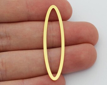 ゴールドカラー真鍮オーバルリンク 16X8X1mm クローズリンク 50個