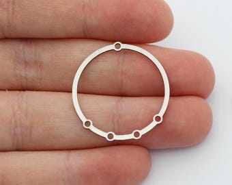 26mm Stainless Steel Round Circle Links, Steel Rings Earring Accessories, Earring Links Connectors, Laser Cut Jewelry Parts SC-1158