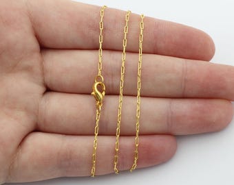 卸売 100個 ゴールド/シルバーメッキ ケーブルチェーンネックレス