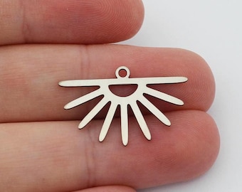 Roestvrijstalen zonbedel, Half Sun Sunshine Sunburst oorbelbedels, roestvrijstalen sieradenbedels, lasergesneden oorbelaccessoires SC-1192