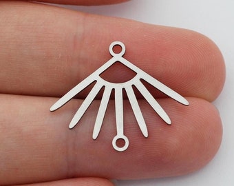 6pcs Steel Sun Connector, Stainless Steel Star Charms Jewelry Findings Links Earring Supplies, Polymer Clay Tools, Jewelry Supplies SC-1040