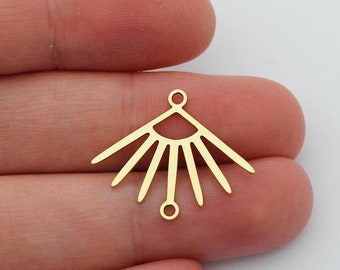 6pcs Raw Brass Sun Connector, Star Charms Celestial Jewelry Findings Links Earring Supplies, Polymer Clay Tools, Jewelry Supplies SB-1040