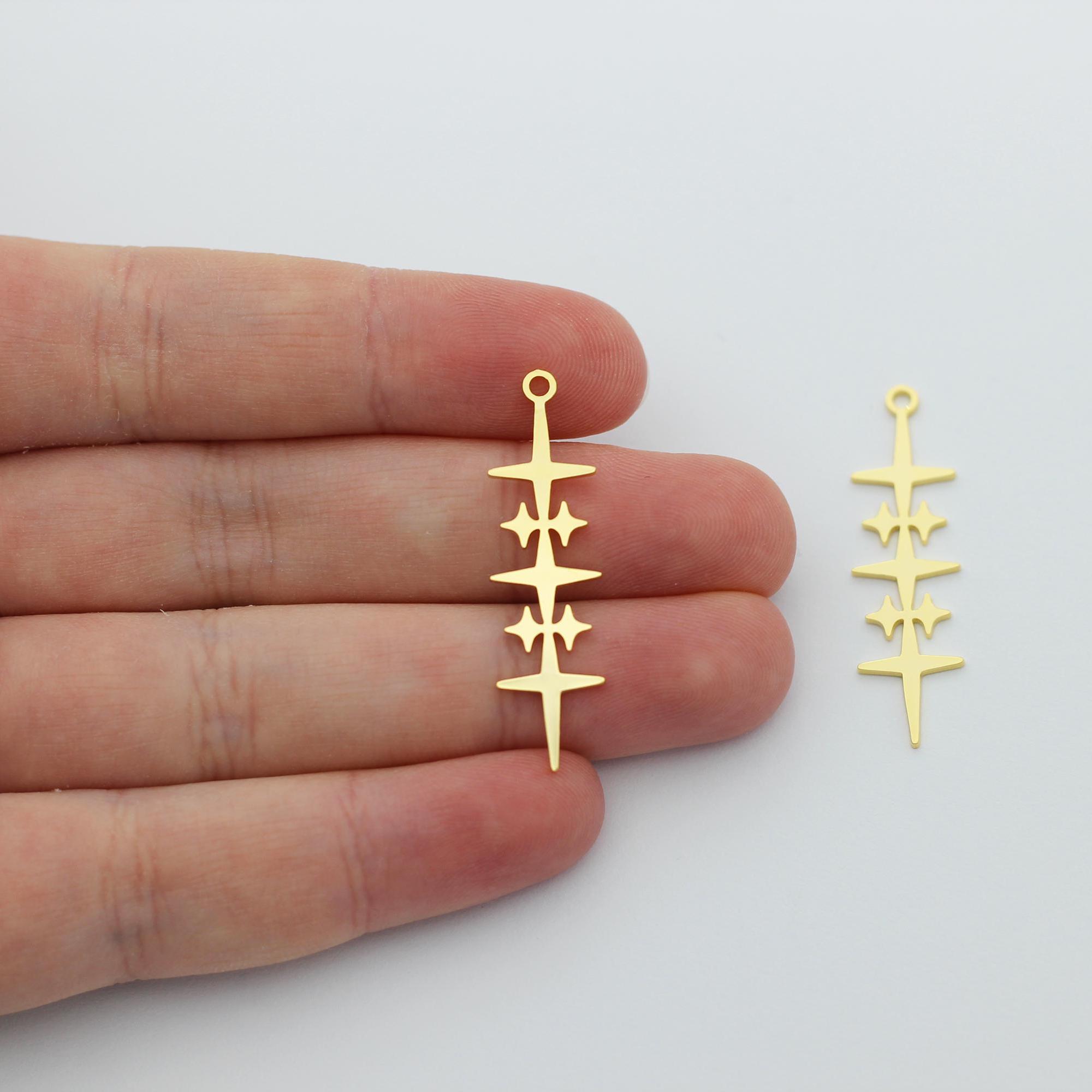 Breloques Étoile Du Nord UNICRAFTALE | 30 Pièces Doré 18k | 14x11mm Pour Bijoux DIY