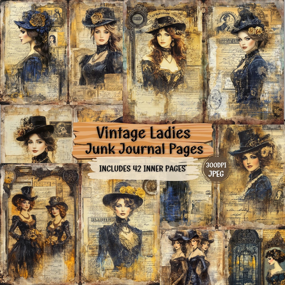 Vintage Ladies Junk Journal Pages: Victorian Ephemera (42 JPEG) - Etsy