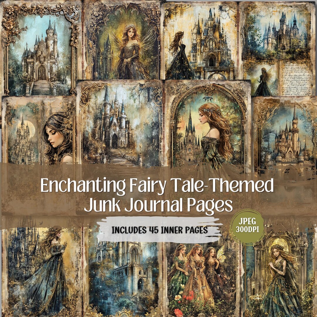 Fairy Tale Junk Journal Kit: Vintage Fantasy, Shabby Chic (digital ...