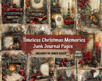 Vintage Christmas Junk Journal Pages: Holiday Keepsake Ephemera (Digital Download)