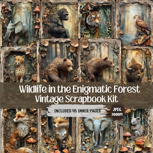 Vintage Natur Junk Journal Kit: Wald Scrapbook Ephemera (Digitaler Download)