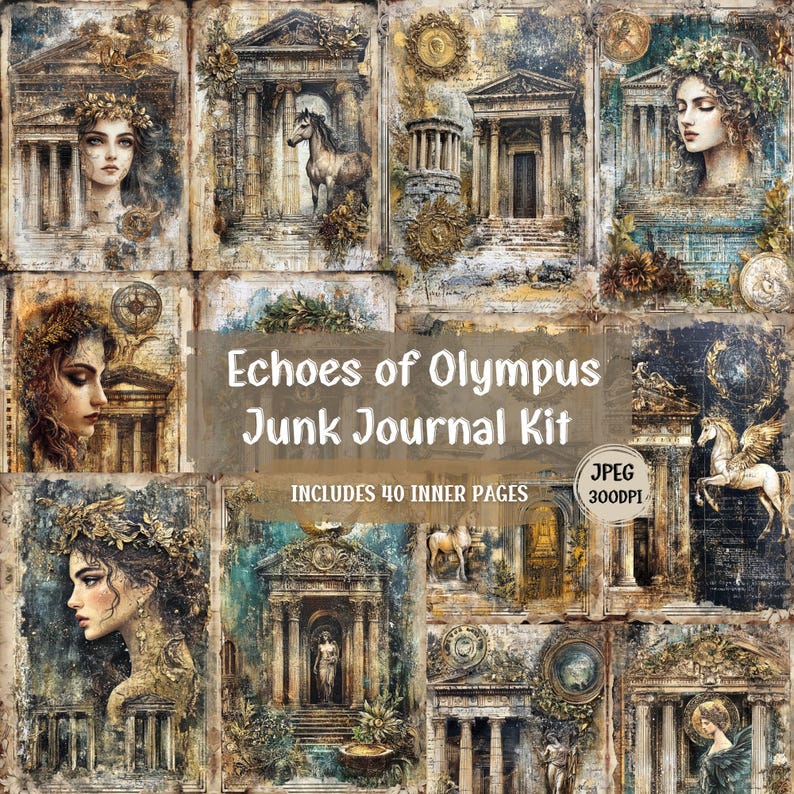 Olympus Junk Journal Kit: Greek Temple Scrapbook Ephemera (digital ...