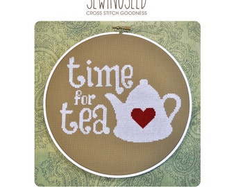 Time for Tea Cross Stitch Pattern Instant Download