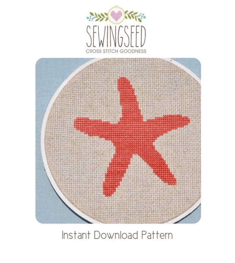 Starfish Cross Stitch Pattern Instant Download image 1