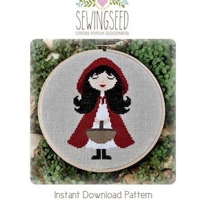 Little Red Riding Hood Cross Stitch Pattern Instant Download