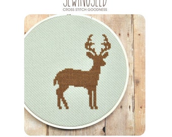 Cross Stitch Pattern, Deer Cross Stitch Pattern, Instant Download Cross Stitch Pattern, Tutorial, DIY