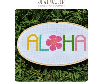 Aloha Cross Stitch Pattern Instant Download