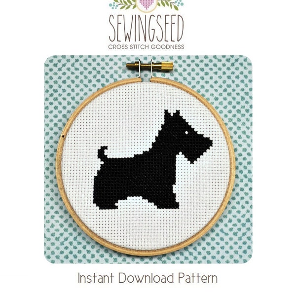 Scottie Dog Cross Stitch Pattern Instant Download
