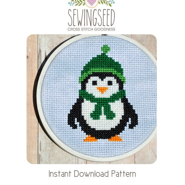 Easy Penguin Cross Stitch Pattern Instant Download