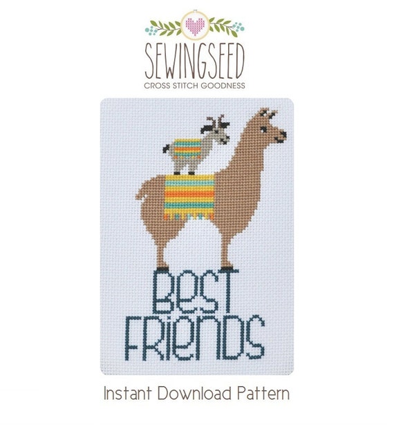 Best Friends Goat And Llama Cross Stitch Pattern Instant Etsy