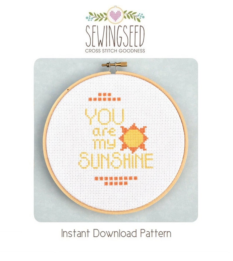 You Are My Sunshine Cross Stitch Pattern Instant Download - Etsy
