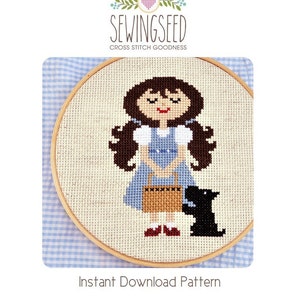 Dorothy and Toto, Wonderful Wizard of Oz cross stitch pattern Instant Download