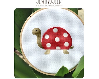 Polka dot Turtle Cross Stitch Pattern Instant Download