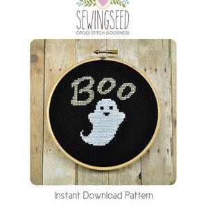 Ghost Cross Stitch Pattern Instant Download image 1