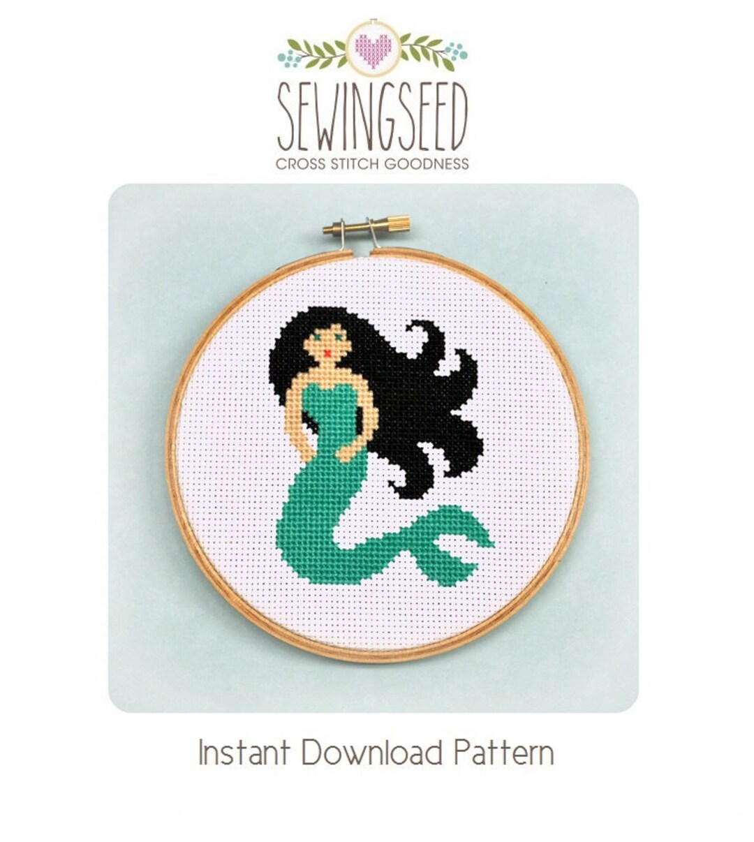Mermaid Cross Stitch Pattern, Instant Download, PDF - Etsy