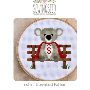 Super Koala Cross Stitch Pattern Instant Download