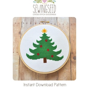 Christmas Tree Cross Stitch Pattern Instant Download