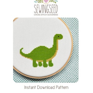 Dinosaur Cross Stitch Pattern Instant Download image 1