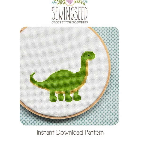 Dinosaur Cross Stitch Pattern - Instant Download