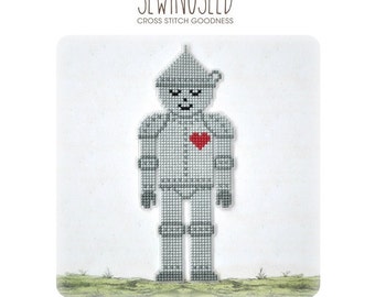 Tin man cross stitch pattern, Wizard of Oz Instant Download