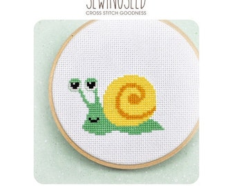 Snail Counted Cross Stitch Pattern Instant Download