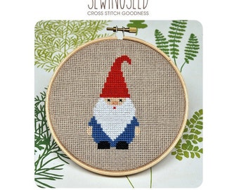 Cross Stitch Pattern, Gnome Cross Stitch, Instant Download, Beginner