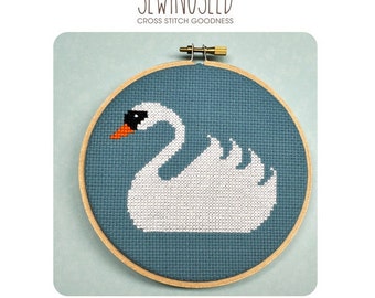Swan Cross Stitch Pattern, Instant Download