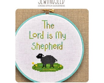 The Lord is My Shepherd Cross Stitch Pattern Instant Download