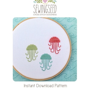 Jellyfish Counted Cross Stitch Pattern, Instant Download